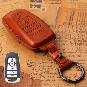 Dont Touch My Key 1086u1615-bnefkyn Genuine Leather Cover Case Holder 5 Button Remote Fit Ford F150 F250