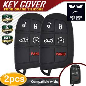 C32640 Dont Touch My Key 2pc Silicone Case Cover For Chrysler Dodge Jeep Smart Remote Fob 5 Button