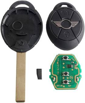Dudely 797646319039 Replacement Key For Mini Cooper 2005 2006 2007 315/433 Mhz Car Black