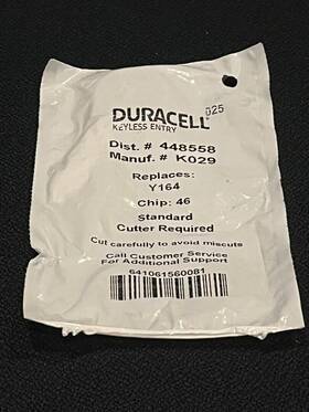 448558 Duracell Keyless Entry Replaces Y164 Chip 46
