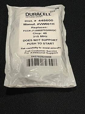 J1j0959753am Duracell 448600 Keyless Entry Replaces J1j0959753am/dc Chip 48