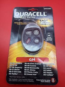 Gm028d Duracell Replacement Keyless Entry Full Function Remote Nos