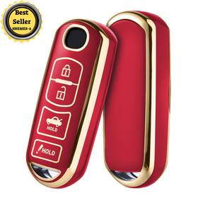 Elohei 735157500942 For Mazda Key Fob Cover Case Compatible With 3 6 8 Miata Red 4 Button