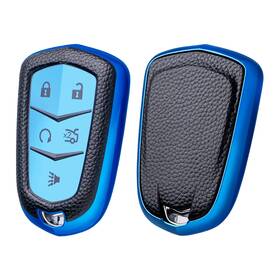Elohei 738635858566 Cadillac Key Fob Cover Case For 2015-2019 Escalade Cts Srx Xt5 5-button