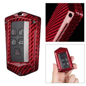 Enen-tradingusa 612011426580 Key Fob Case Cover For Land Rover Range Xf Jaguar Xe Carbon Fiber Red Us