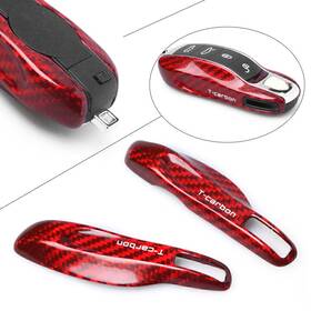 Enen-tradingusa 612052157405 Remote Key Fob Shell Case Replacement Fit Porsche 718 Boxster 911 Carbon Fiber