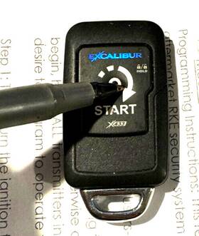 Elvnt0a Excalibur Rs271 275-3d Elvntqa # 118 1 Button Remote Transmitter Keyless Car Starter 433 Blue