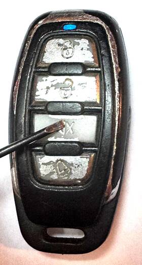20131115 Falcon Automotive Products Inc Keyless Remote Vision 4 Button Car Starter Transmitter Blue Led Key Fob