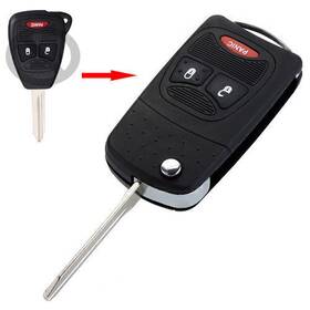 Flashbuyeasyusa 550726240865 Panic Remote Flip Folding Key Shell Case 3button Fit Chrysler Dodge Ram1500 Jeep