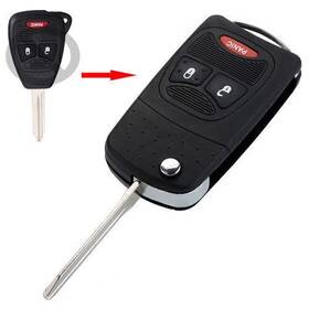 Fortodayyus 550729285719 Panic Remote Flip Folding Key Shell Case 3button Fit Chrysler Dodge Ram1500 Jeep