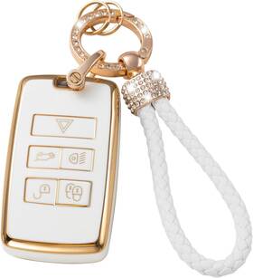 Mi-wlkc-001 Gematay For Land Rover Key Fob Cover Compatible With Evoque Velar Sport White