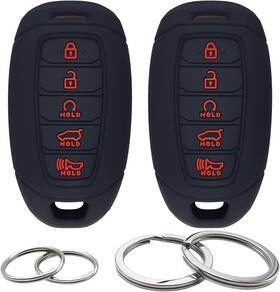 Kcsyd35b201 Gfdesign 2 Pcs Silicone 5 Buttons Key Fob Cover Remote Case Black With Red