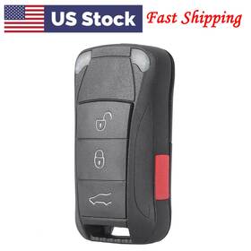 Goodcde 550740201514 Car 3-button Remote Key Shell Fob Case For Porsche Cayenne 2003-2011 2004 Black