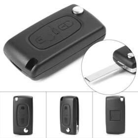 Goodnewstore 422123271387 2-button Flip Fob Case Remote Key Blank Shell Fit Peugeot 207 307 308 407