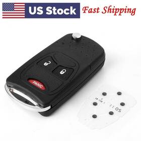 Goodpartscenterus 996812270628 3 Button Panic Remote Flip Folding Key Shell For Chrysler Dodge Ram1500 Jeep