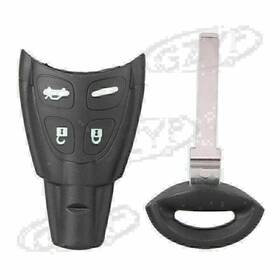 Gzyf 332456166208 For 2003-2007 Saab Soft 4 Button Remote Fob Key Shell/case Blade Kit
