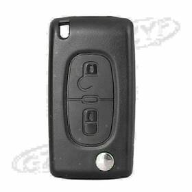 Gzyf 424124311871 2 Buttons Remote Control Flip Key Shell Case Fit Peugeot 207 307 308 Black