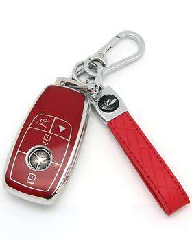 Mb02 Haoyoumei 715723184028 Tpu Key Cover For Mercedes Benz Smart Remote - Type B Red Keychain