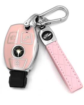 Mb01 Haoyoumei 718387511315 Tpu Key Cover For Mercedes Benz Smart Type A Pink Chain Set