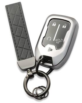 Gmca565 Houtian 764965045789 Tpu Key Fob Cover With Keychain Fit For 2019-2023 Gmc Sierra Chevy Silverado