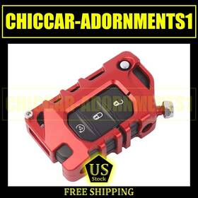 Cca20250318015 Hthe Red For Jeep Wrangler Jl Jlu 2018 Key Fob Case Holder Protect Shell Gurards