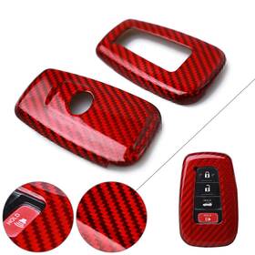 Hukyu 550742957808 Carbon Fiber Key Fob Case Shell Cover Fit Toyota Camry Chr Corolla Prius Rav4