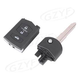 Hukyu 550748854361 Black Remote Flip 3 Button Key Shell For Mazda 5 6 2004-2013 2005 06 Case