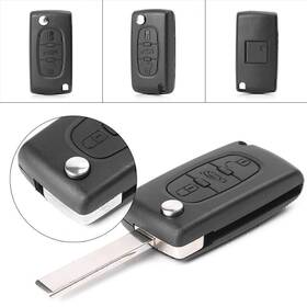 Hukyu 612007300795 3-buttons Flip Remote Key Shell Case For Peugeot 207 307 407 Sw 308 607 New Hs
