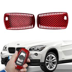 Hukyu 612044908091 Red Carbon Fiber Remote Key Fob Shell Holder Cover For Bmw 1 3 4 5 7 Series X3