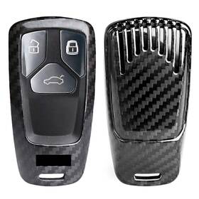 Hukyu 612045565835 Carbon Fiber Remote Smart Car Key Fob Shell Cover For Audi A4 A5 Tt Q7 2016-up