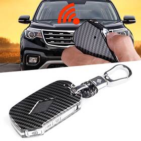 Hukyu 612046750056 Carbon Fiber Car Key Fob Cover Shell For Kia Forte Telluride K3 K5 Optima Seltos