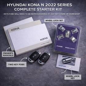 Skuhsjzdhczqtslgfg8sv0 Hyundai Kona N 2022 Complete Starter Kit Keys Fobs Manuals Wheel Locks Oem