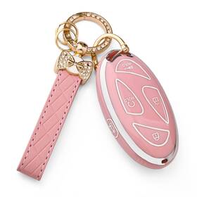 Jamcari 762949374733 For Hyundai Key Fob Cover - Soft Tpu Case With Leather Keychain C
