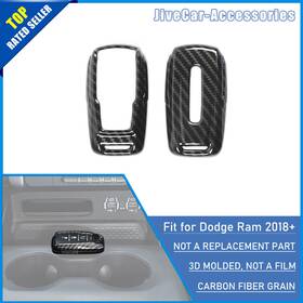 Jca202412248 Jive-car-accessories Carbon Fiber Key Fob Cover Case Protection Shell Trim For Dodge Ram 1500 2018