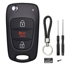 Jjchq 727467481806 Flip Key Fob Shell Case Replacement Fits For Kia Soul 2011 2012 2013 2010 / K