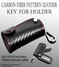 K01-njpz-l1p01-a Icbeamer Carbon Fiber Pattern Leather Key Fob Holder Chain For
