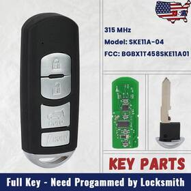 Bgbx1t458ske11a04 Keyecu 4 Button Smart Card Remote Key Fob For Mazda Cx-9 Cx-7 Mx-5