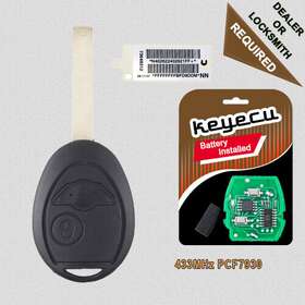 C02077 Keyecu 2 Button Replacement Remote Key Fob 433mhz Id73 For Bmw Mini Copper 2002-2005
