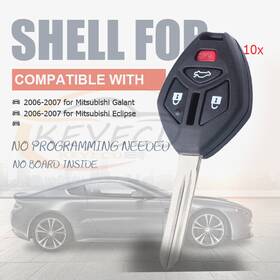 C15089 Keyecu 10xreplacement Remote Key Shell Case Fob For Mitsubishi Galant Lancer Endeavor