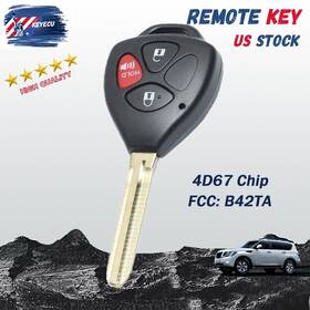 Mdl-b42ta Keyecu Mdl B42ta Remote Key Fob 4d67 Chip 433mhz For Toyota Hilux 2005 2006 2007 2008