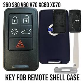 Kk-3472 Keylessking Replacement 6b Key Fob Remote Shell Case For Volvo S60 S80 V60 V70 Xc60 Xc70