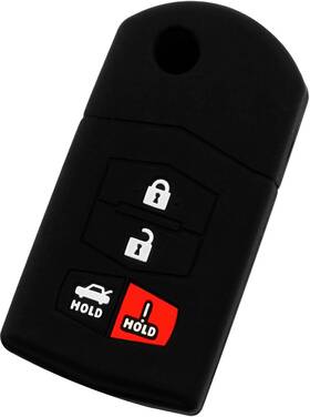 Kpt6436 Keylessoption Keyguardz Keyless Remote Car Flip Key Fob Outer Shell Cover Soft Rubber Black