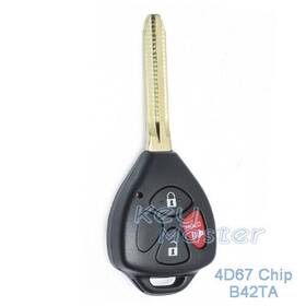 B42ta Keymaster For Toyota Hilux 2005 2006 2007 2008 2009 2010 Remote Key Fob -4d67 Chip