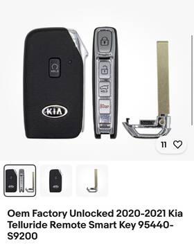282558 Kia Oem 2020-2022 Telluride Proxy Smart Keyless Entry Remote Key Fob With