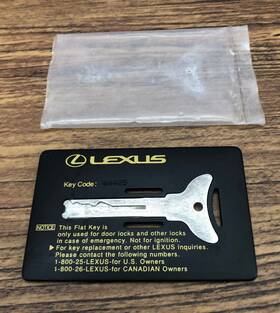 44425 Lexus Flat Key Card - Emergency Use Code