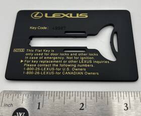 49987 Lexus Flat Key Card Emergency Use Case Only No Collectors Item 49987 Lexus Flat Key Card Emergency Use Case Only No Collectors Item