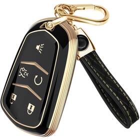 Kfbcada501 Lucrum Cadillac Escalade Key Fob Cover Leather Keychain - 5 Buttons 2015-2023 Kfbcada501 Lucrum Cadillac Escalade Key Fob Cover Leather Keychain - 5 Buttons 2015-2023