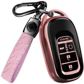 Kfbhonb510 Lucrum Compatible With Honda Key Fob Cover And Leather Keychain - Tpu Keyfob C