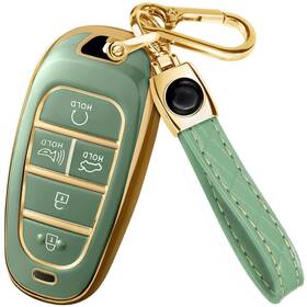 Kfbhyua504 Lucrum Hyundai Sonata Key Fob Cover Leather Keychain - 2019-2023 Models