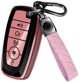 Kfblfrdc5b2 Lucrum Ford Key Fob Cover Leather Keychain For F150 F250 F350 F450 2018-2025